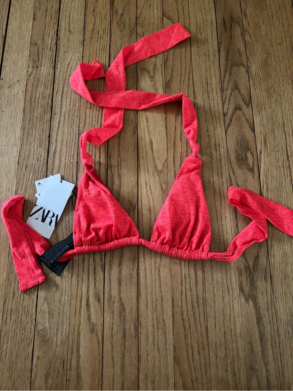 ZARA orange Triangle Bikini Top NWT small